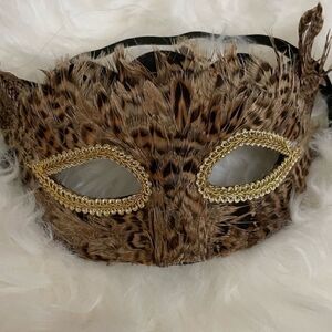 Masquerade Mask with Genuine Feathers - Beautiful